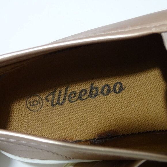 Weeboo Quilted Rose Gold Slip On Sneakers Loafer Women Size 9 Faux leather FLAW - Picture 5 of 15